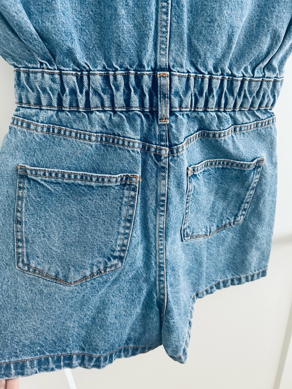 NWOT ZARA Denim Short Sleeve Romper / Jumpsuit |Size XS - Picture 9 of 15